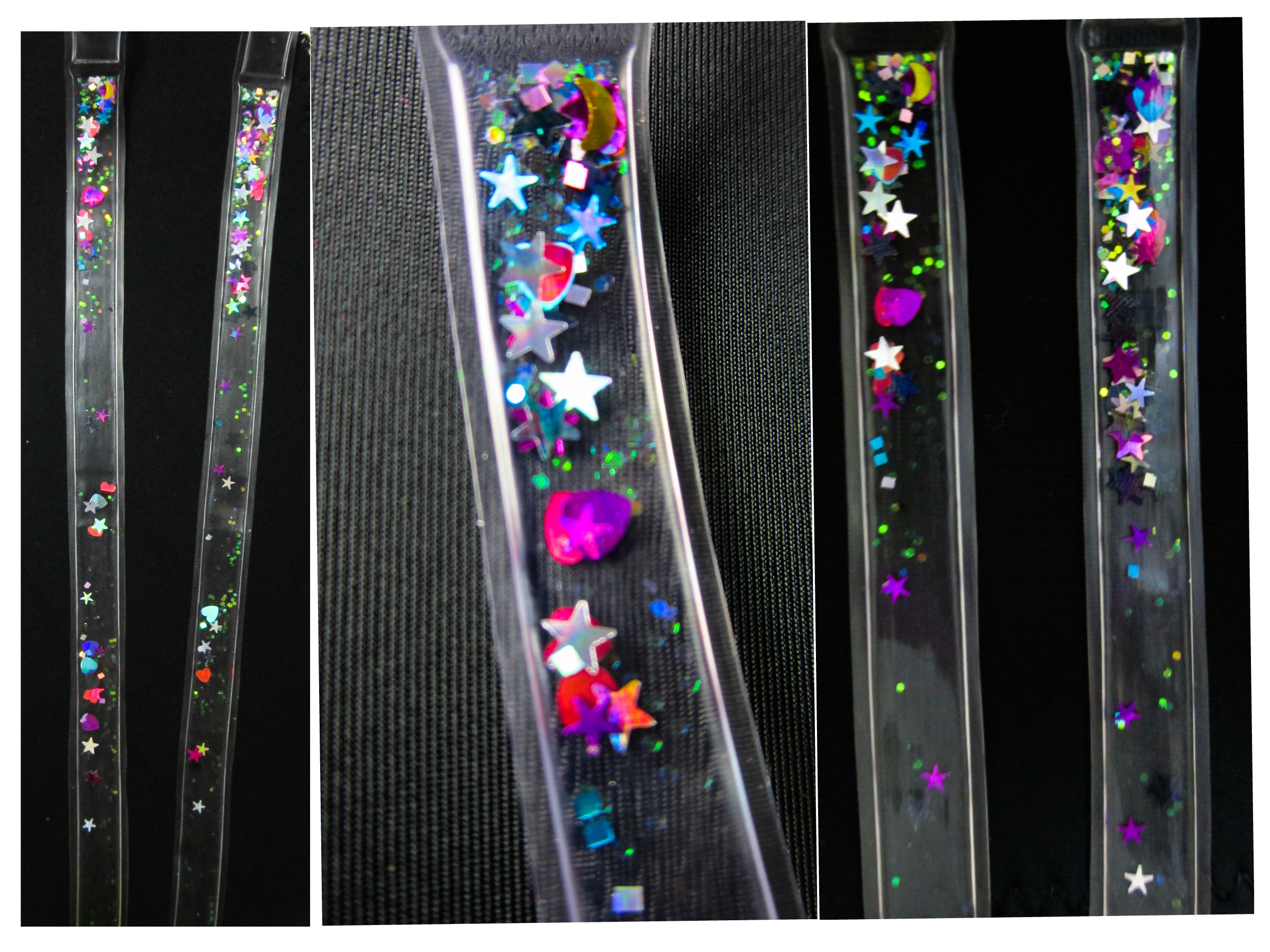 Gel Glitter Transparent Adjustable Stylish Gel Glitter Bra Straps