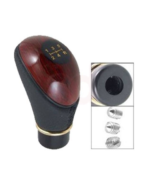 Buy Takecare Leather Plastic Shift Lever Wooden Gear Knob For Maruti