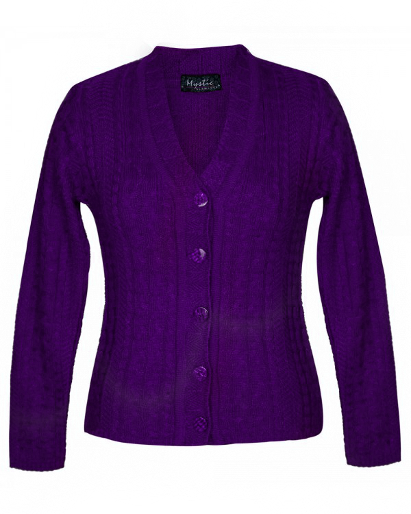 Buy Sukuma Woolen Cardigan Purple Online @ ₹599 from ShopClues