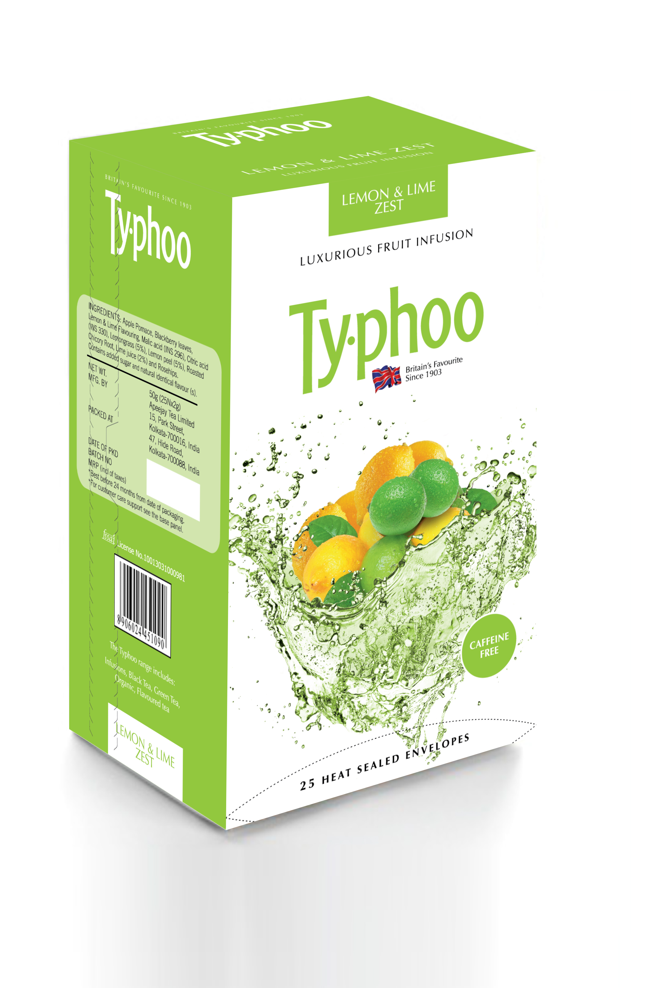 Buy Typhoo Lemon and Lime Zest Fruit Infusion TeaCaffeine Free , 25