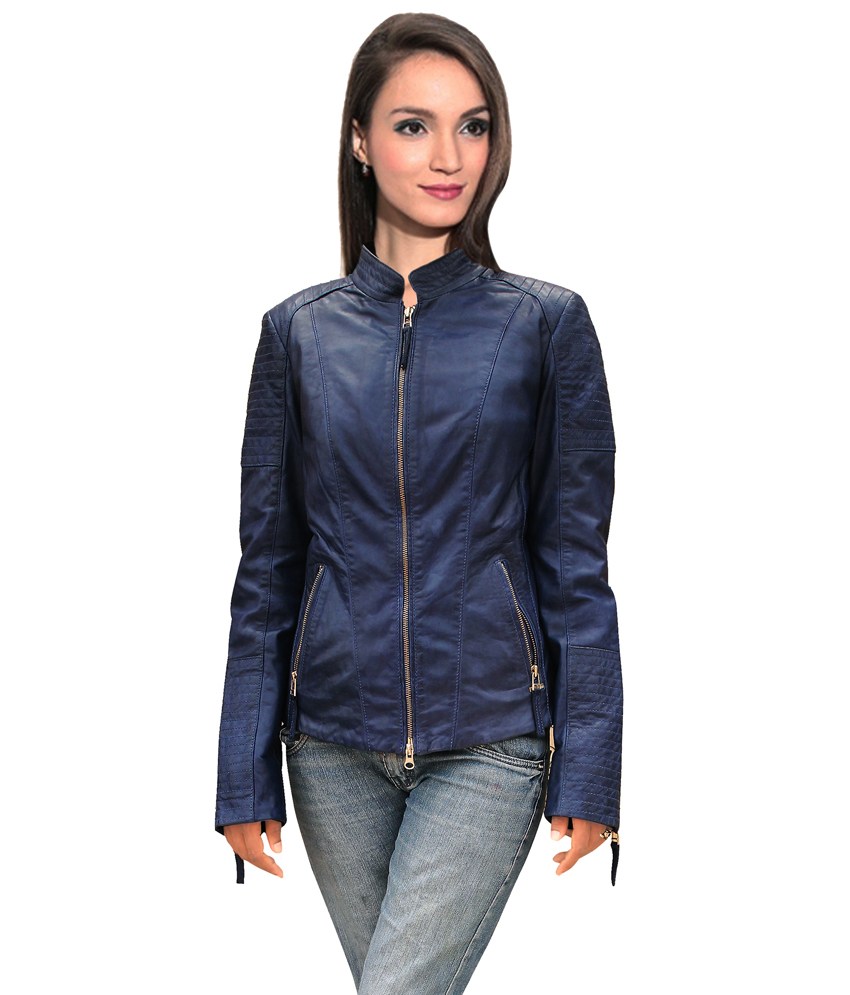 Buy Aditi Wasan Blue Leather Jackets Online @ ₹1000 from ShopClues