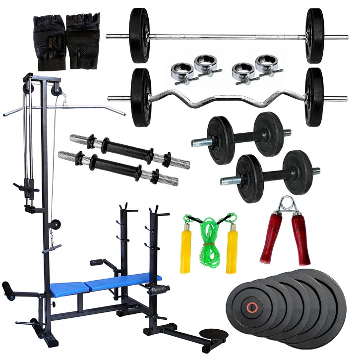 Buy 80kg MULTIPURPOSE FITFLY HOME GYM SET 20 IN 1 BENCH 3ft ZIGZAG ROD   20in1plcrl 1459341346 