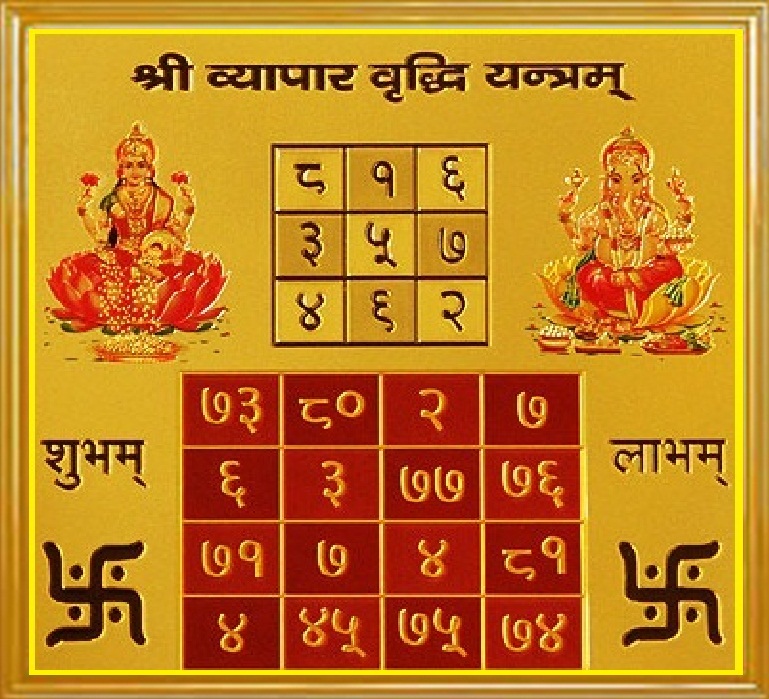 Online Vyapar Vridhi Yantra Golden Framed Prices - Shopclues India