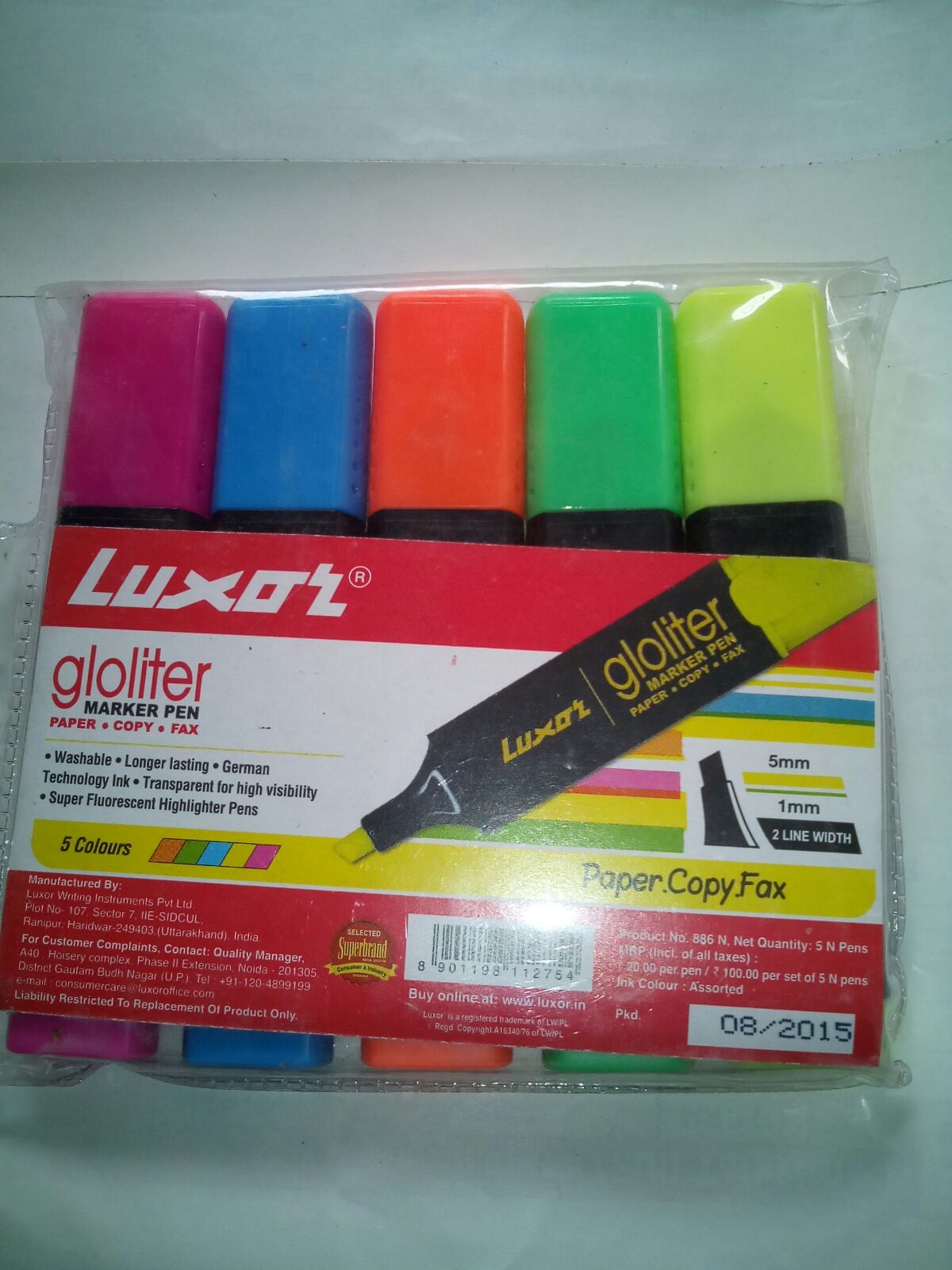 Buy Luxor Highlighter pack of 5 online from