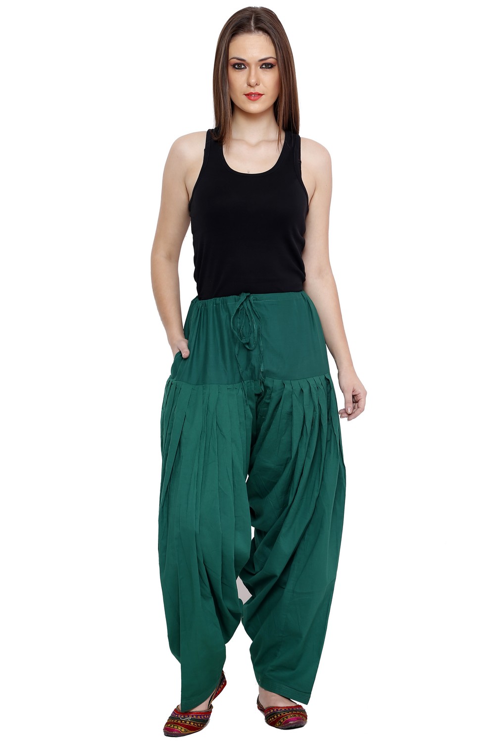 Buy Pistaa combo of womens cotton Dark Green and Pak Green full patiala ...