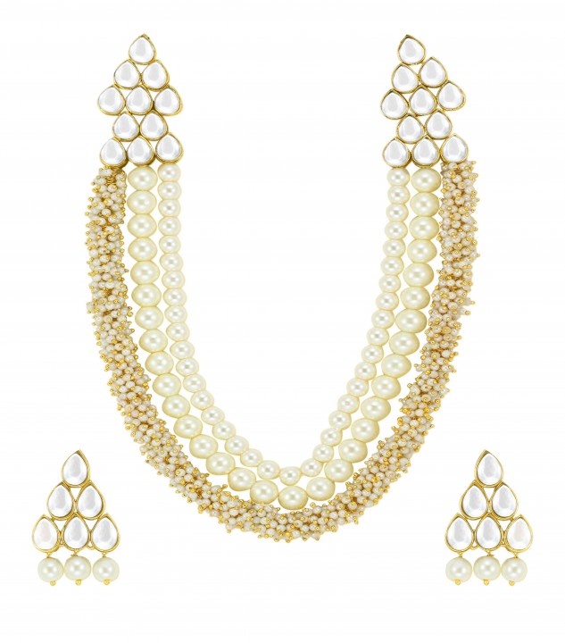 Buy Zaveri Pearls Beautiful Pearl Kundan Necklace Set Zpfk4788 Online