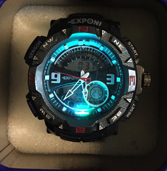 Digital Exponi Black wrist watch for men