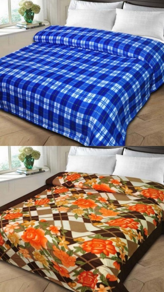 Buy k decor set of 2 double bed blanket(kd017) Online ₹549 from