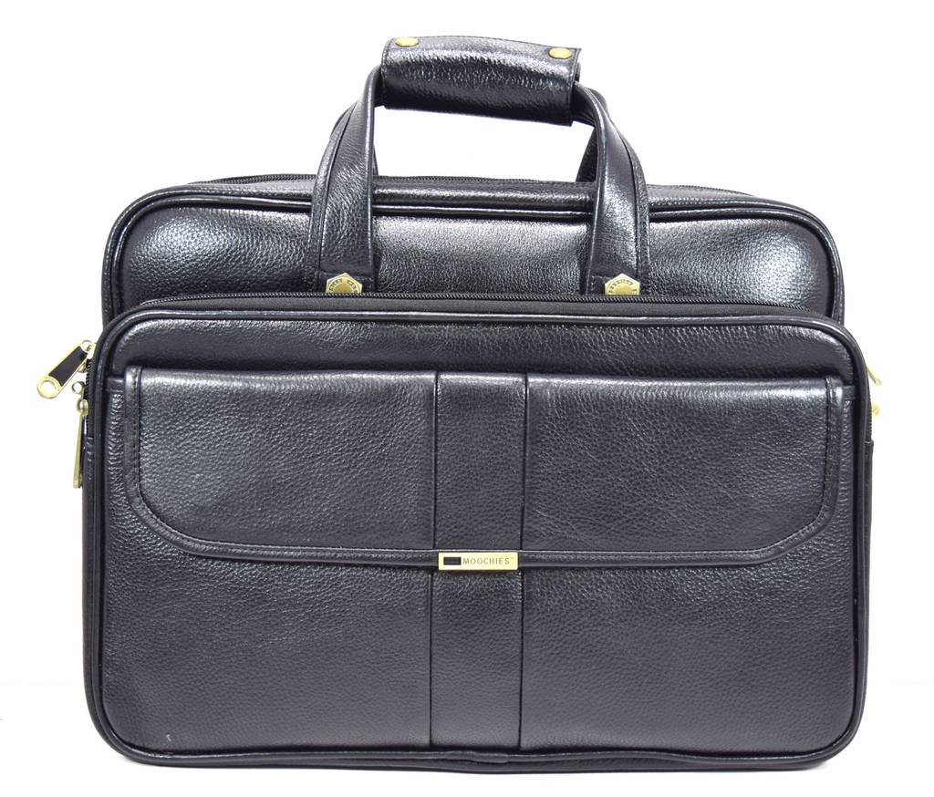 In Fashion Moochies Pure Leather Laptop/Office Bag Black