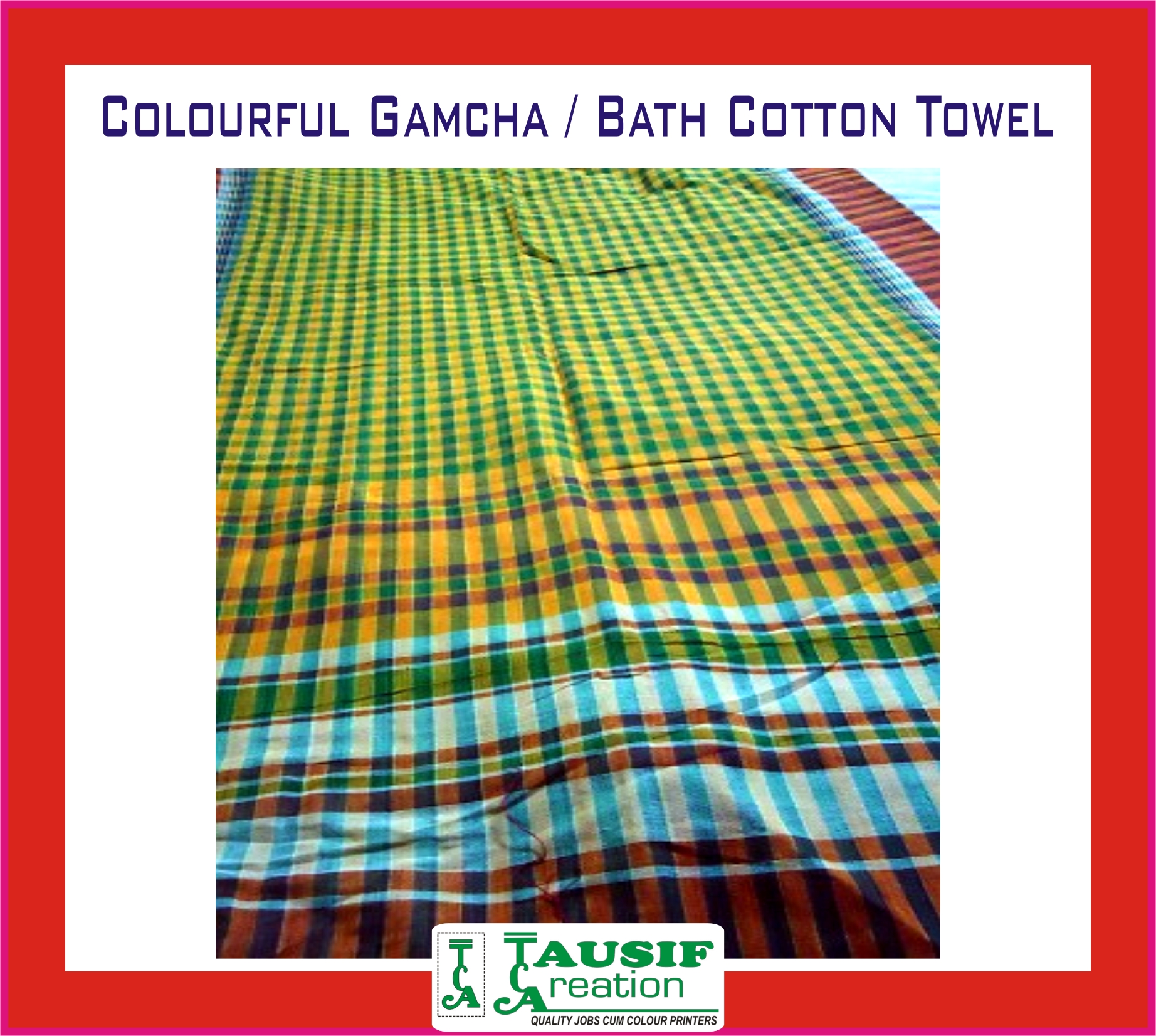 New Colourful Gamcha / Bath Cotton Towel (West Bengal Special)