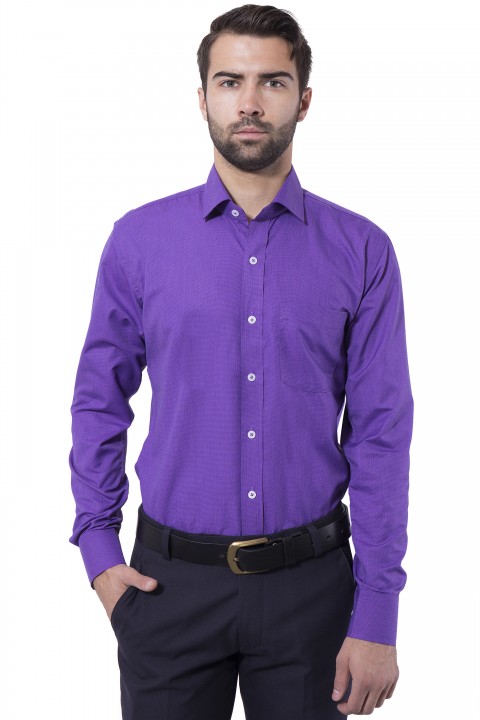 Buy Formal Shirt Violet Color Slim Fit for Men Online @ ₹749 from ShopClues