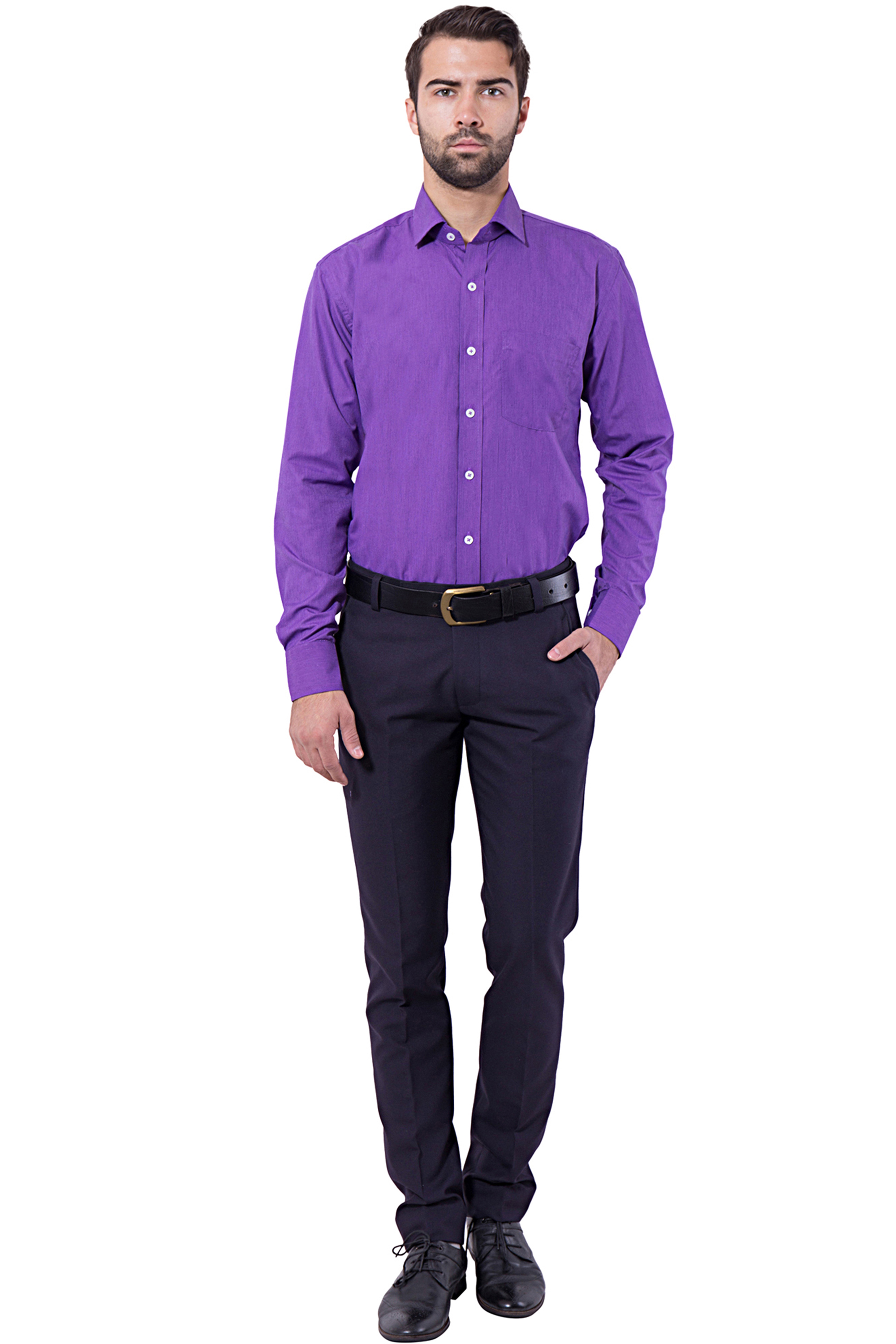 Buy Formal Shirt Violet Color Slim Fit for Men Online @ ₹749 from ShopClues