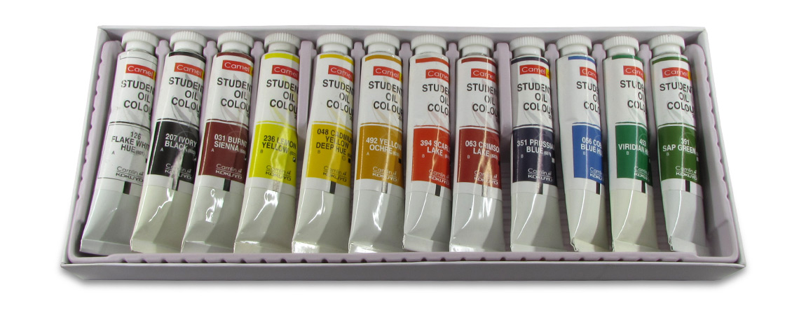 Buy Camlin Students Oil Colour Box - 20ml tubes, 12 Shades Online ...