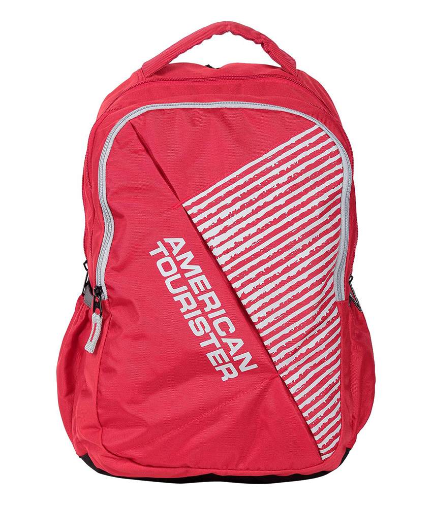 Buy American Tourister Red Casual Polyester Backpack Online ₹1800