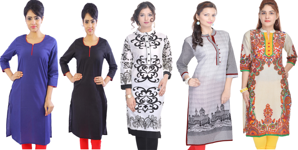 Buy Black Cotton Regular Kurti For Women (Pack Of 5) Online ₹1799