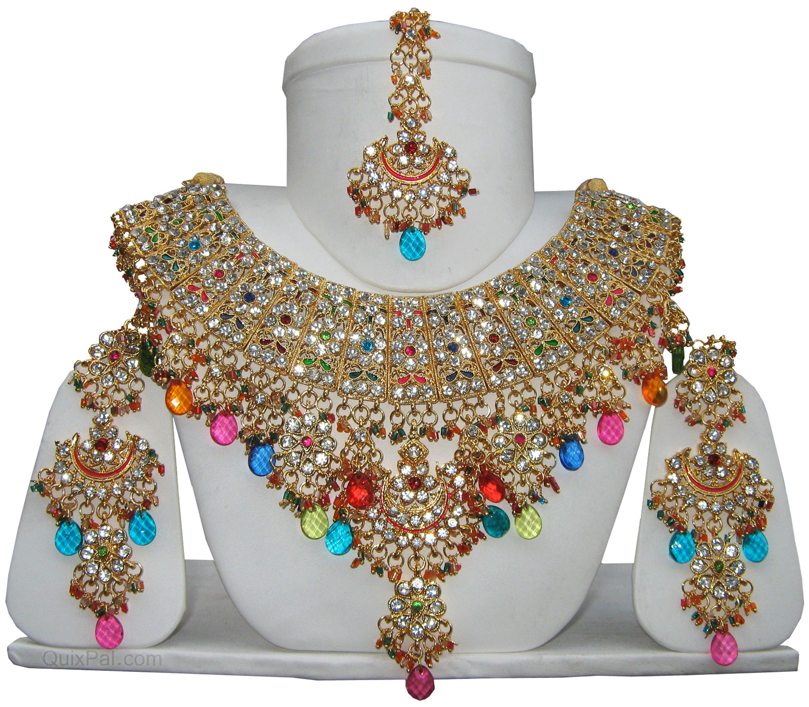 Buy Indian Costume Jewellery Jodha Akbar Bridal Set Multi Coloure