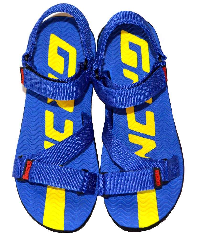 Buy Guardian Blue Textile Velcro Floater Sandals Online @ ₹598 from ...