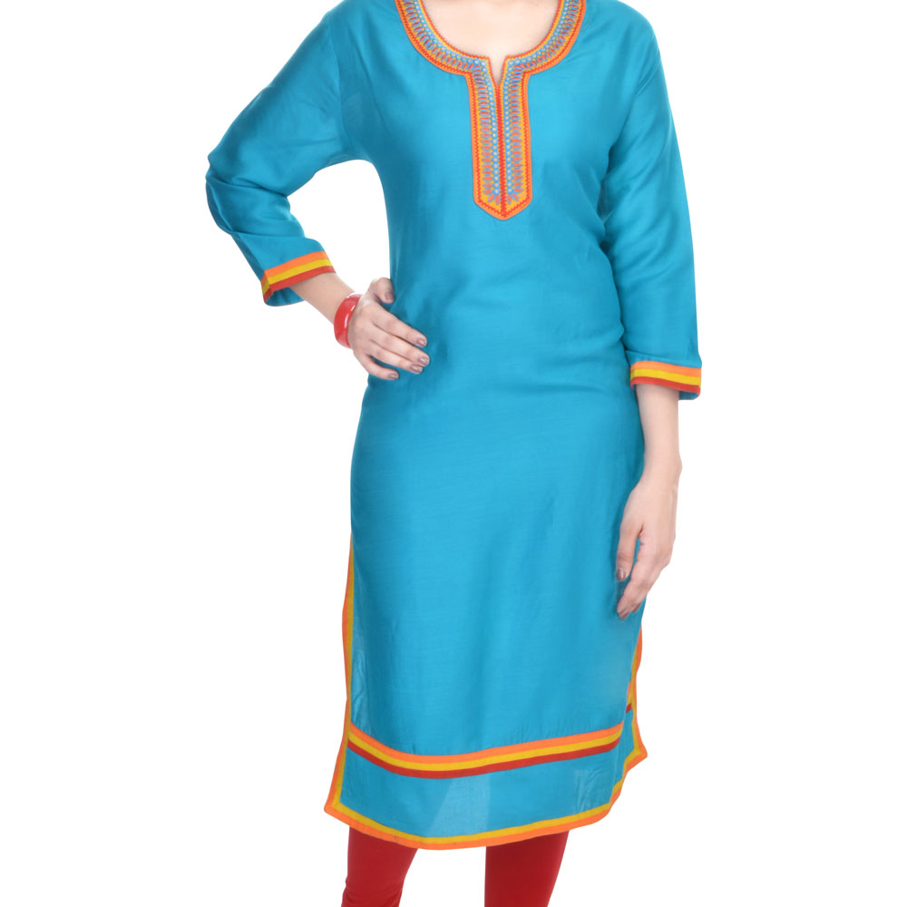 Buy Simple kurtis, Blue color Simple kurtis Online @ ₹699 from ShopClues