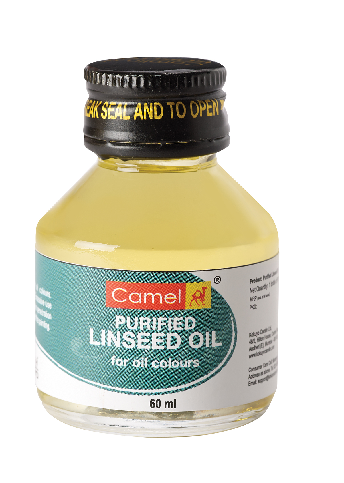 Buy Camlin Purified Linseed Oil 60ml Bottle (pack of 8) Online ₹110 from ShopClues