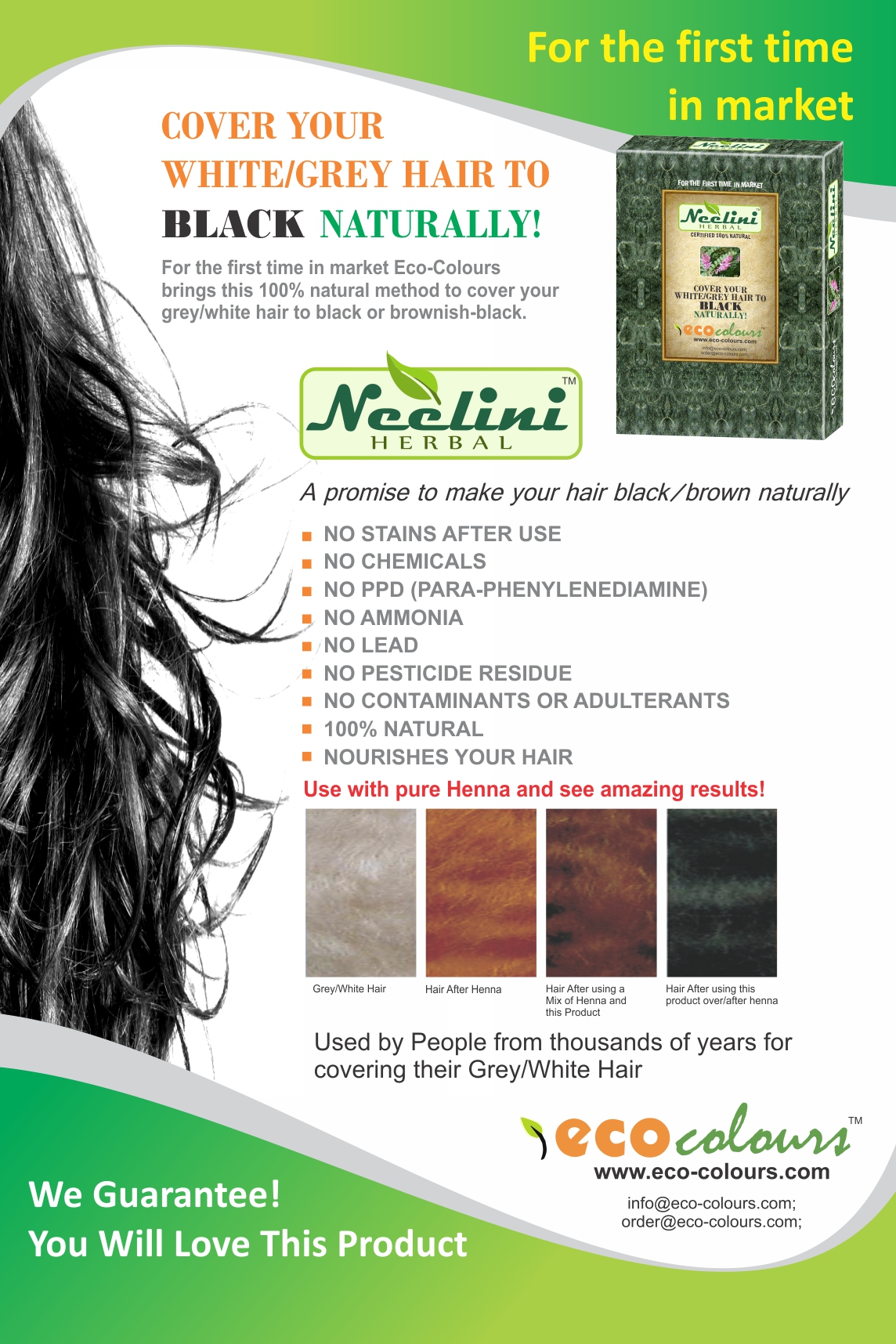 Buy Neelini Herbal Chemical Free Hair Colour (200Gms) Online ₹250 from ShopClues