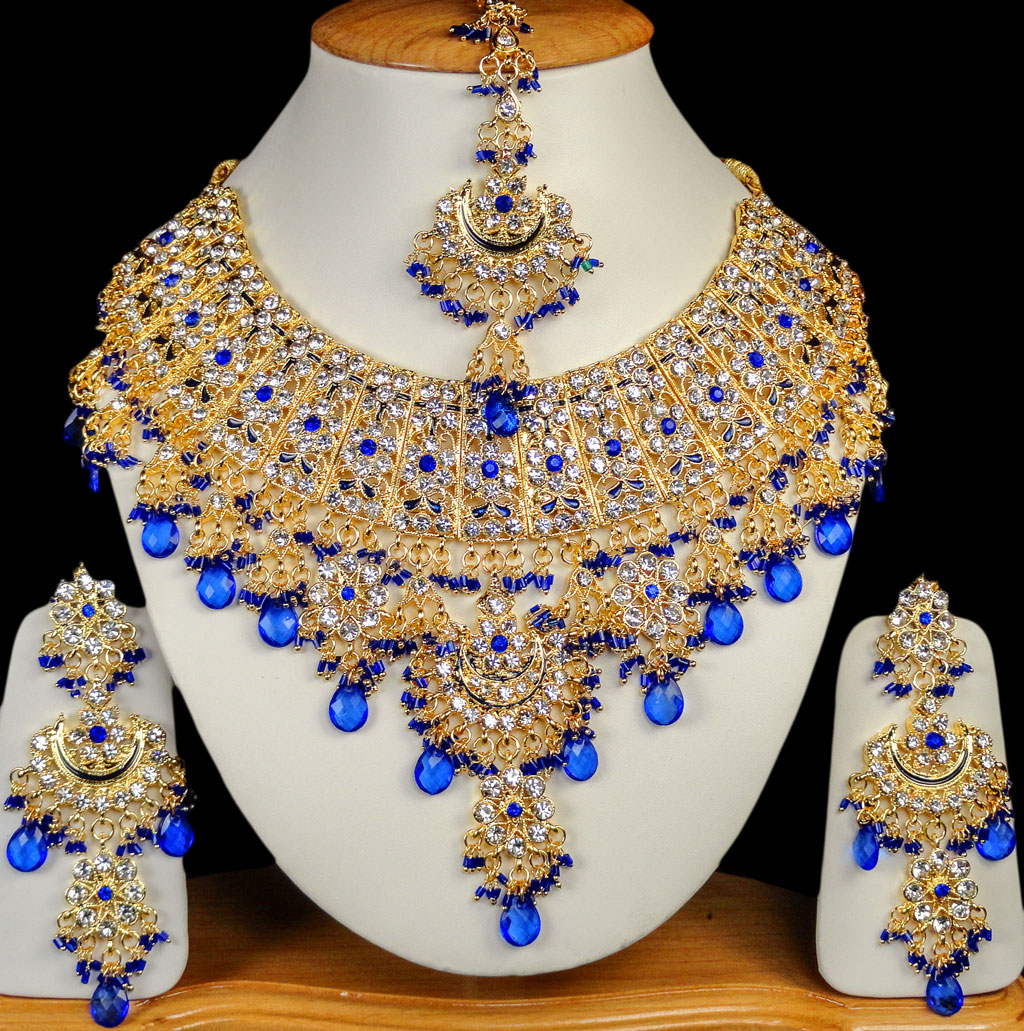 Buy Blue Indian Costume Jewellery Jodha Akbar Bridal Set Online @ ₹999 ...