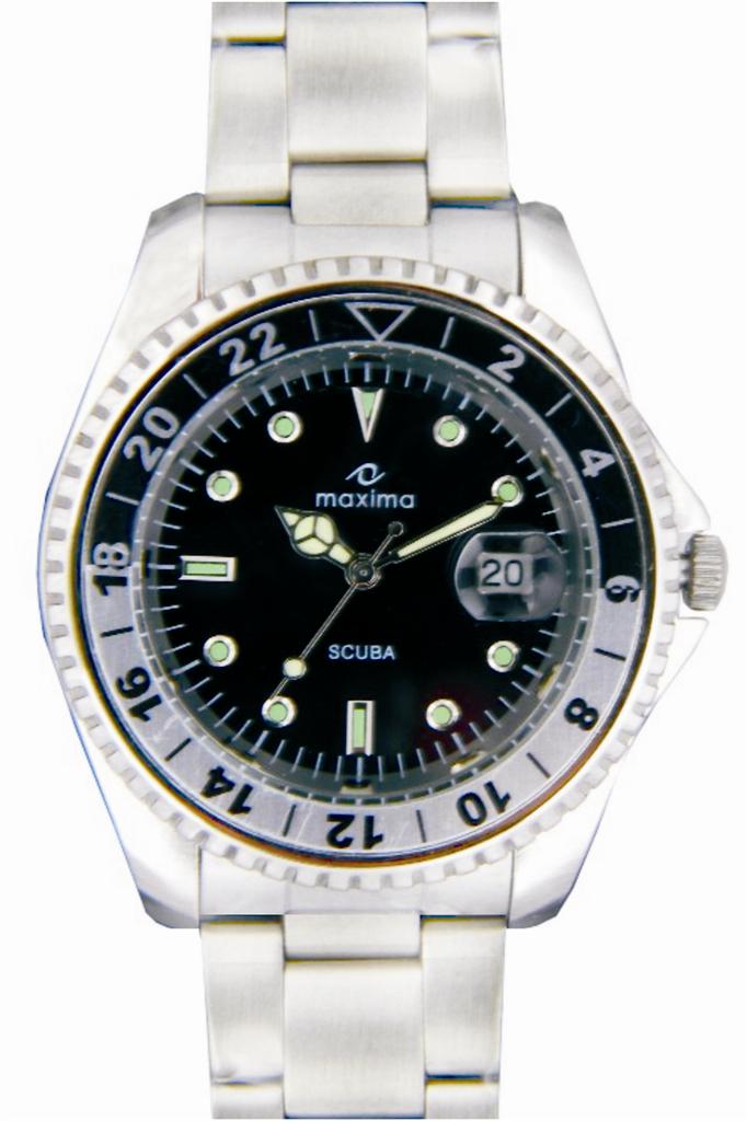 Maxima Round Dial Silver Metal Strap Mens Quartz Watch