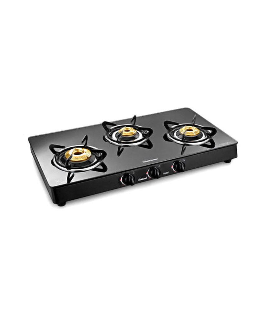 Buy Sunflame Crystal Glass Top (Toughened Glass) 3 Burner Bk Gas Stove ...