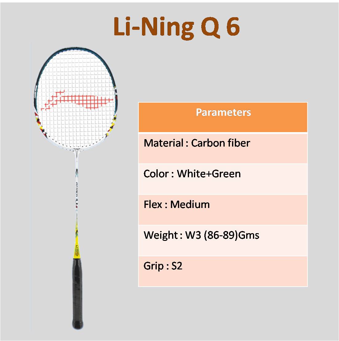 Buy Li-Ning Q 6 Strung Badminton Racquet (Assorted) Online @ ₹549 from ...