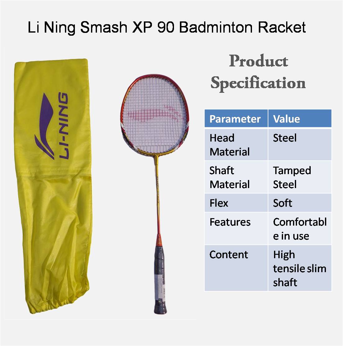 Buy Li-Ning Smash XP-90 Badminton Racquet (Assorted) Online @ ₹549 from ...