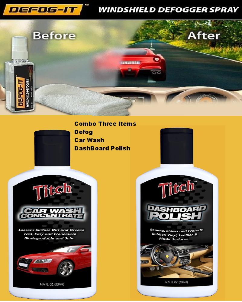 Defog,Car Wash,Dashboard Polish Combo
