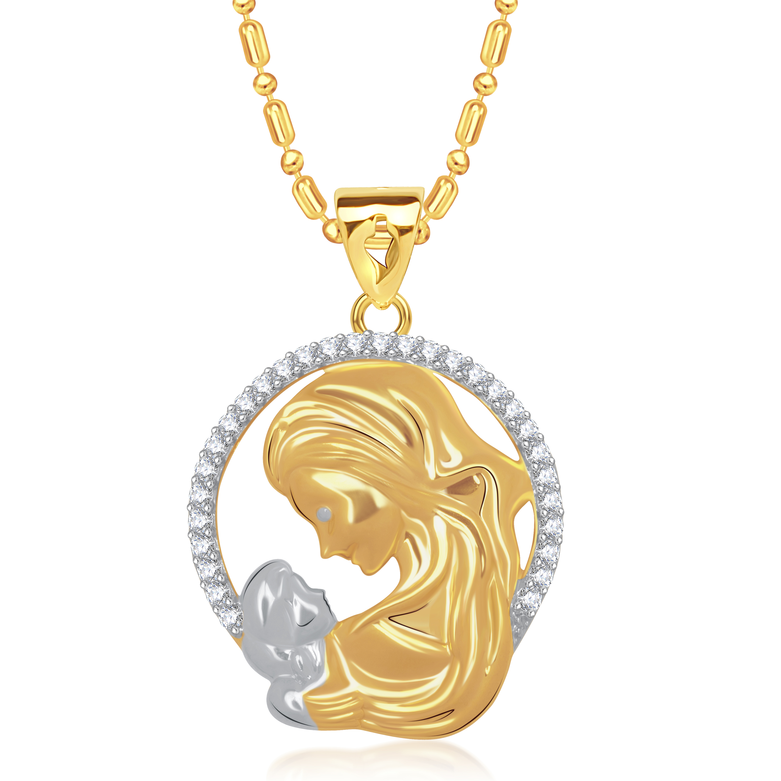 Buy VK Jewels Moms Love Gold and Rhodium Plated Mom Pendant - P1405G ...