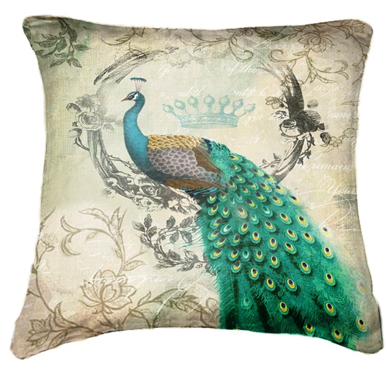 Shop Peacock 4 Cushion Cover Throw Pillow Online Shopclues
