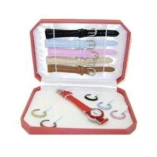 Girls 6 In 1 Interchangeable Strap Watch Gift Set
