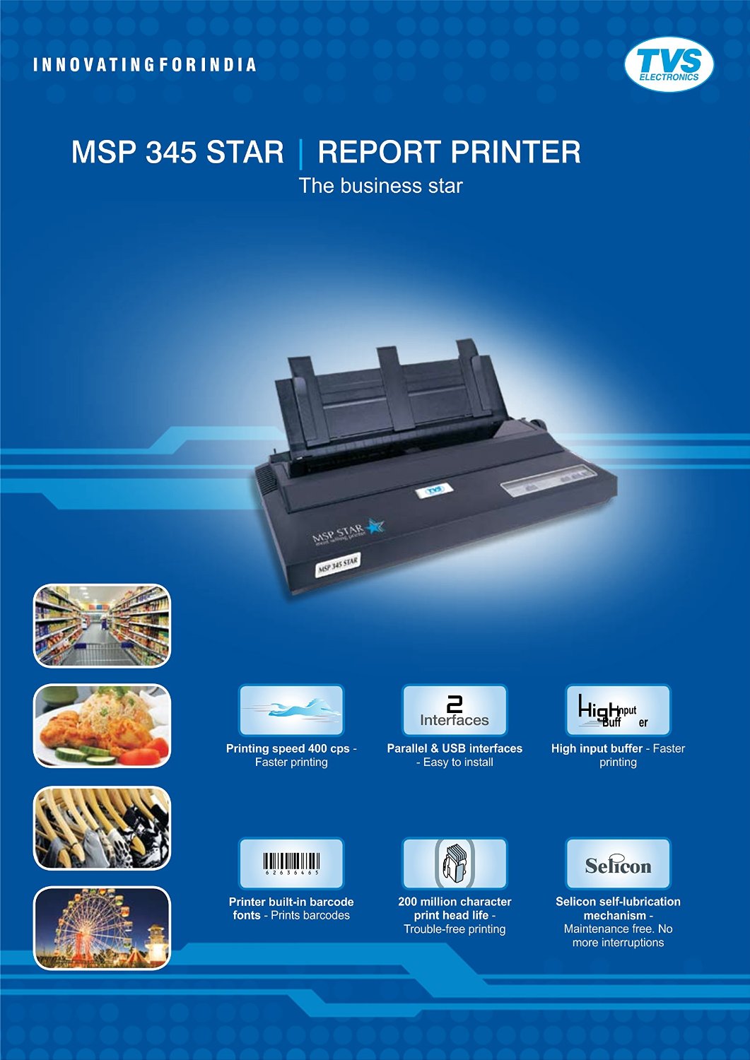 Buy Tvs MSP 345 Monochrome Dot Matrix Printer Online ₹16680 from