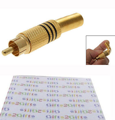 Qty 10 Pcs 10 x Golden Male RCA Plug Audio Video Adapter Connector 10x Original