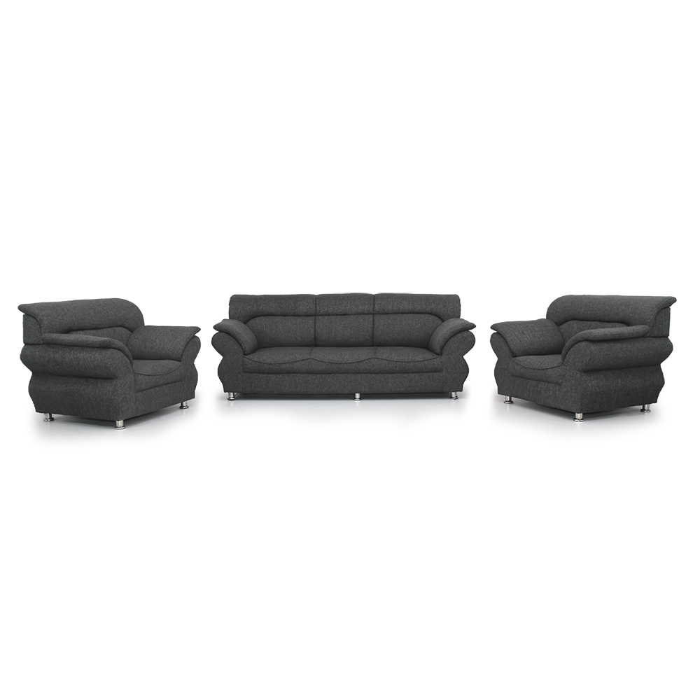 Buy Bharat Lifestyle 107 3+1+1 Dark Grey Sofa Set Online ₹32100 from