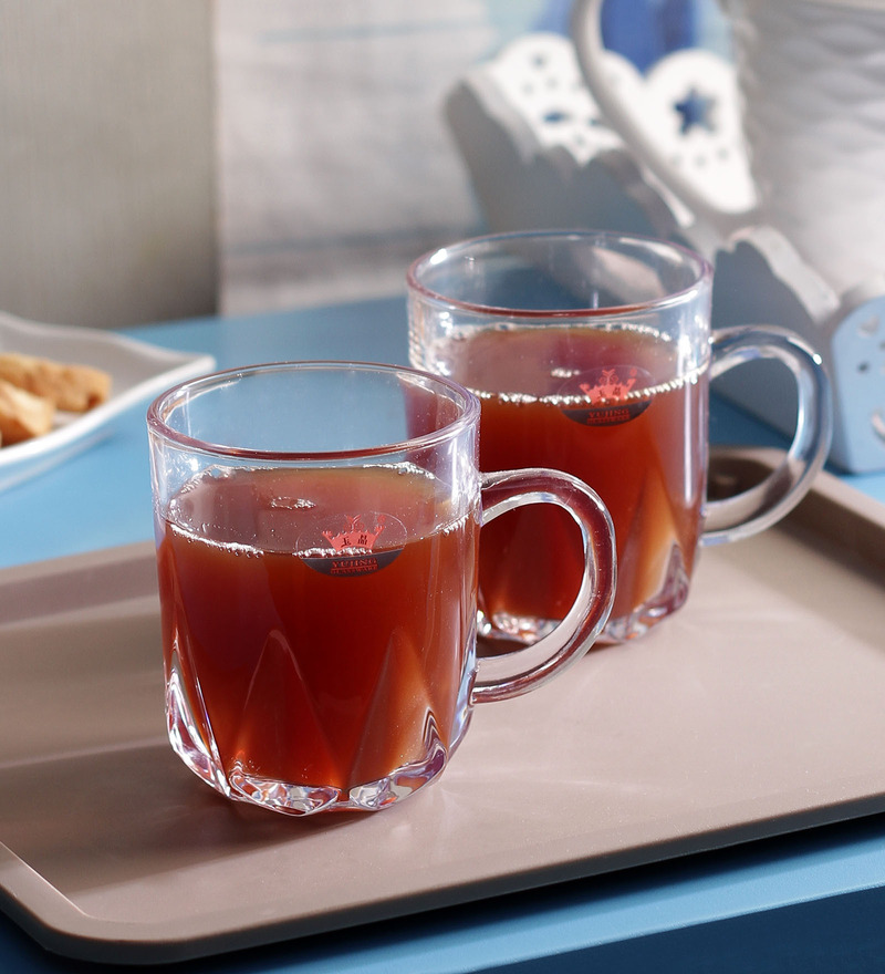 Buy Yujing Vela Glass 300 ML Tea Cups Set Set of 6 Online ₹370 from