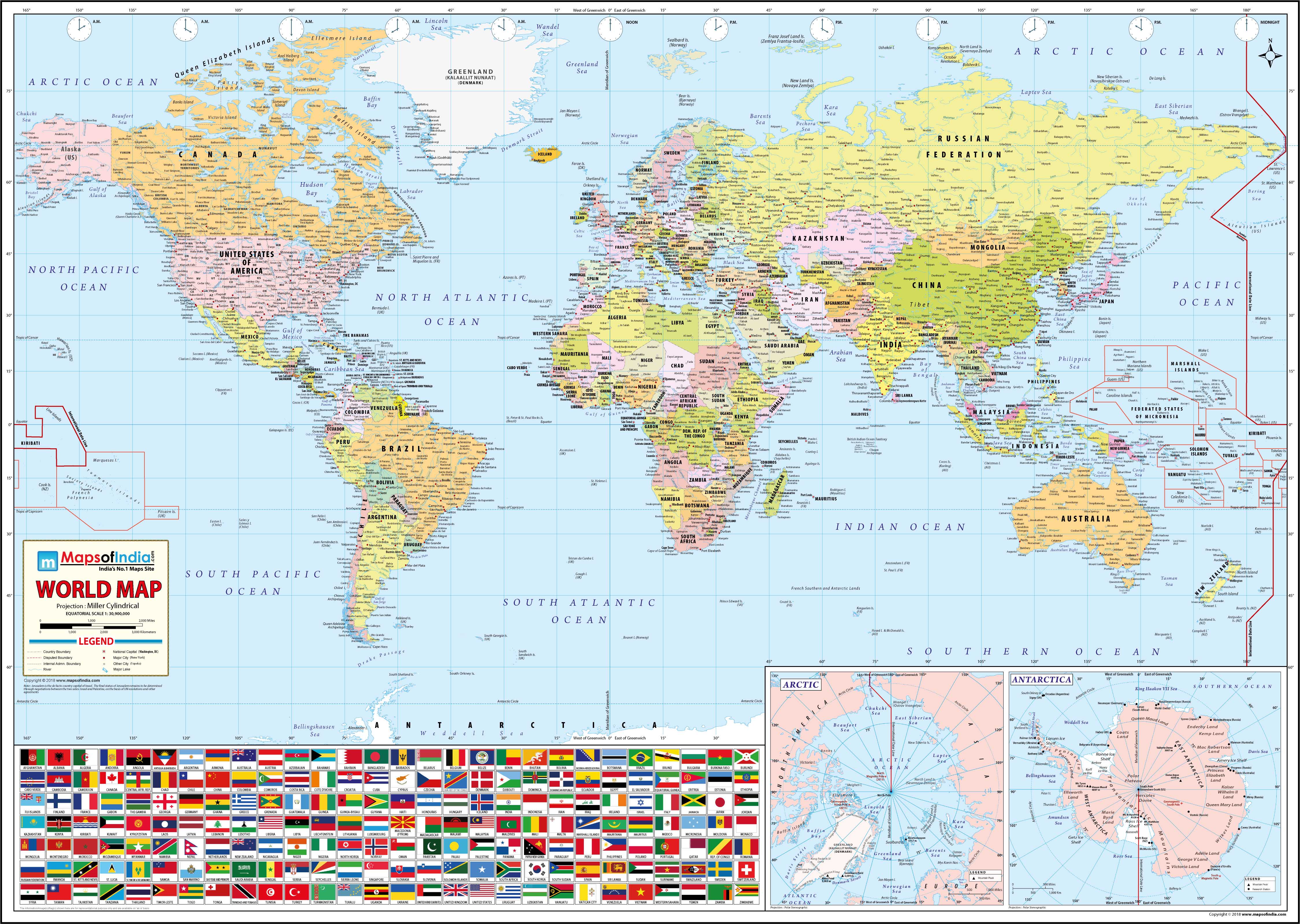 Buy World Wall Map - Synthetic (132 x 94 cm) Online @ ₹595 from ShopClues