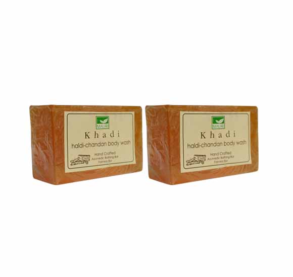 Khadi Mauri Haldi Chandan Soap Pack Of 2 Premium Handcrafted Herbal