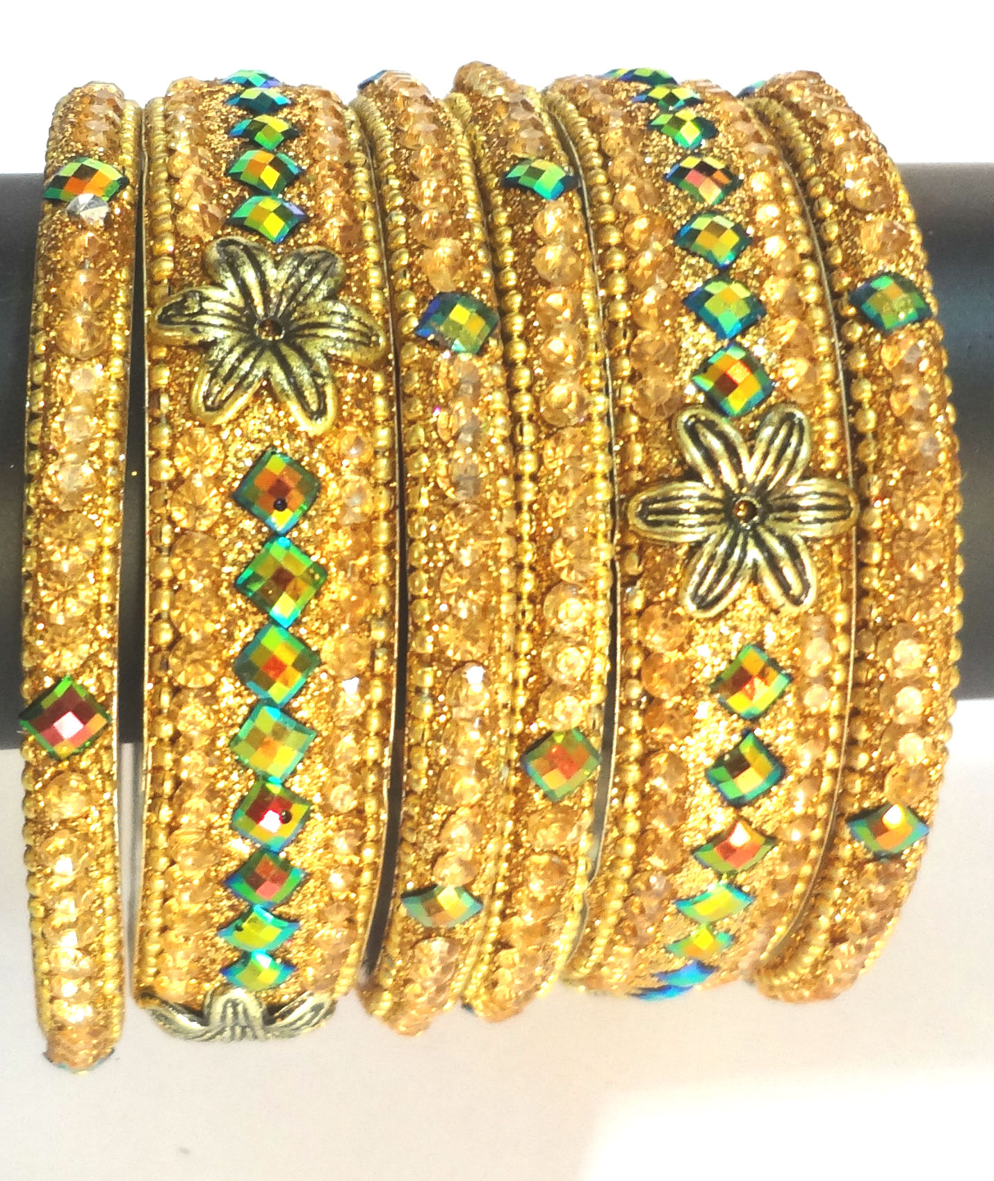 Buy Diamond Stud Lakh Metal Bangles Bangle Online @ ₹349 from ShopClues