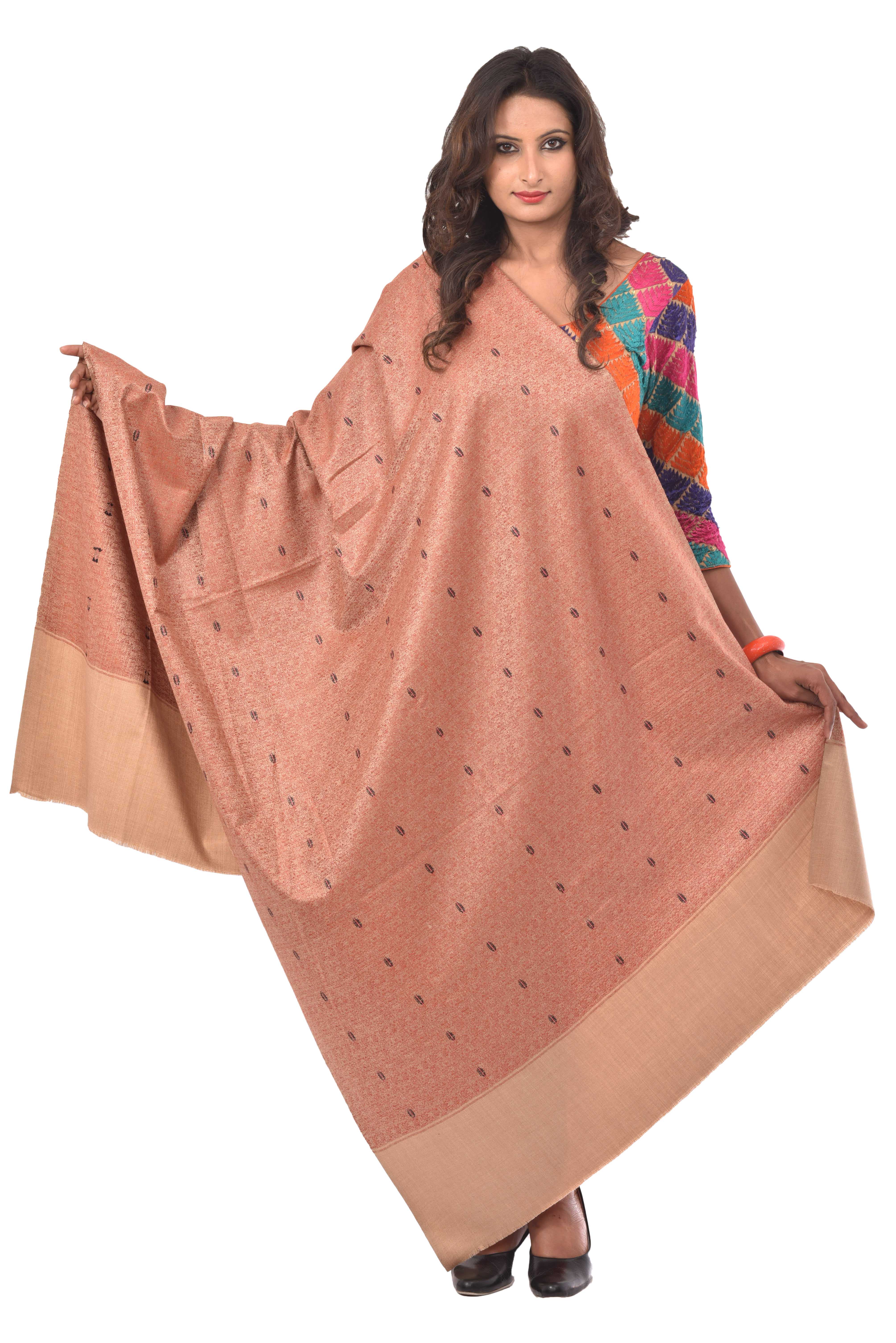Weavers Villa Orange Kashmiri Cashmilon Shawl,Stoles for women,Trendy ...
