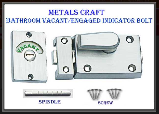 thumbnail interactive-video image 1 of Metlam Toilet Door Lock Indicator Bolt Set – Vacant/Engaged – Satin Chrome – L547548S 1 of 4