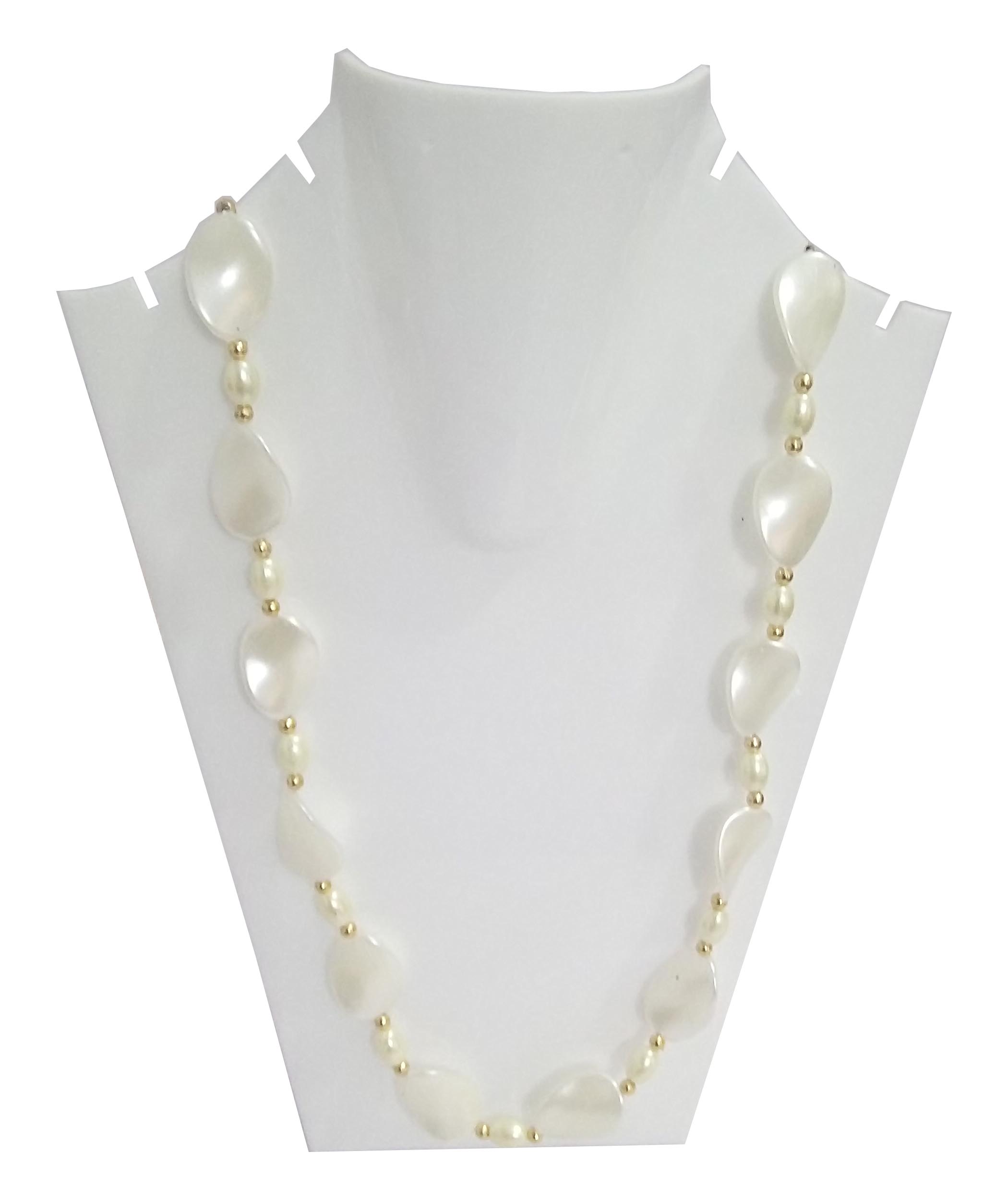 Buy Traditional Handmade Long White Marble Stone Necklace Online ₹299 from ShopClues