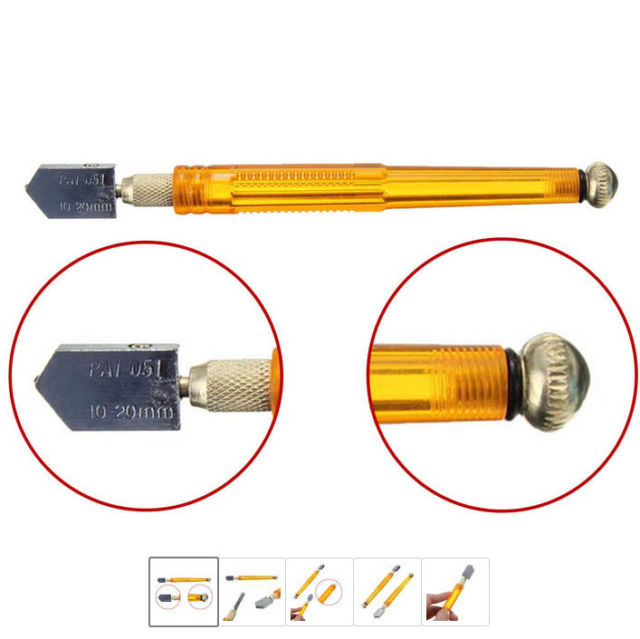 Buy DIY Crafts Tipped Glass Cutter 1020mm Cutting Tool Antislip Handle