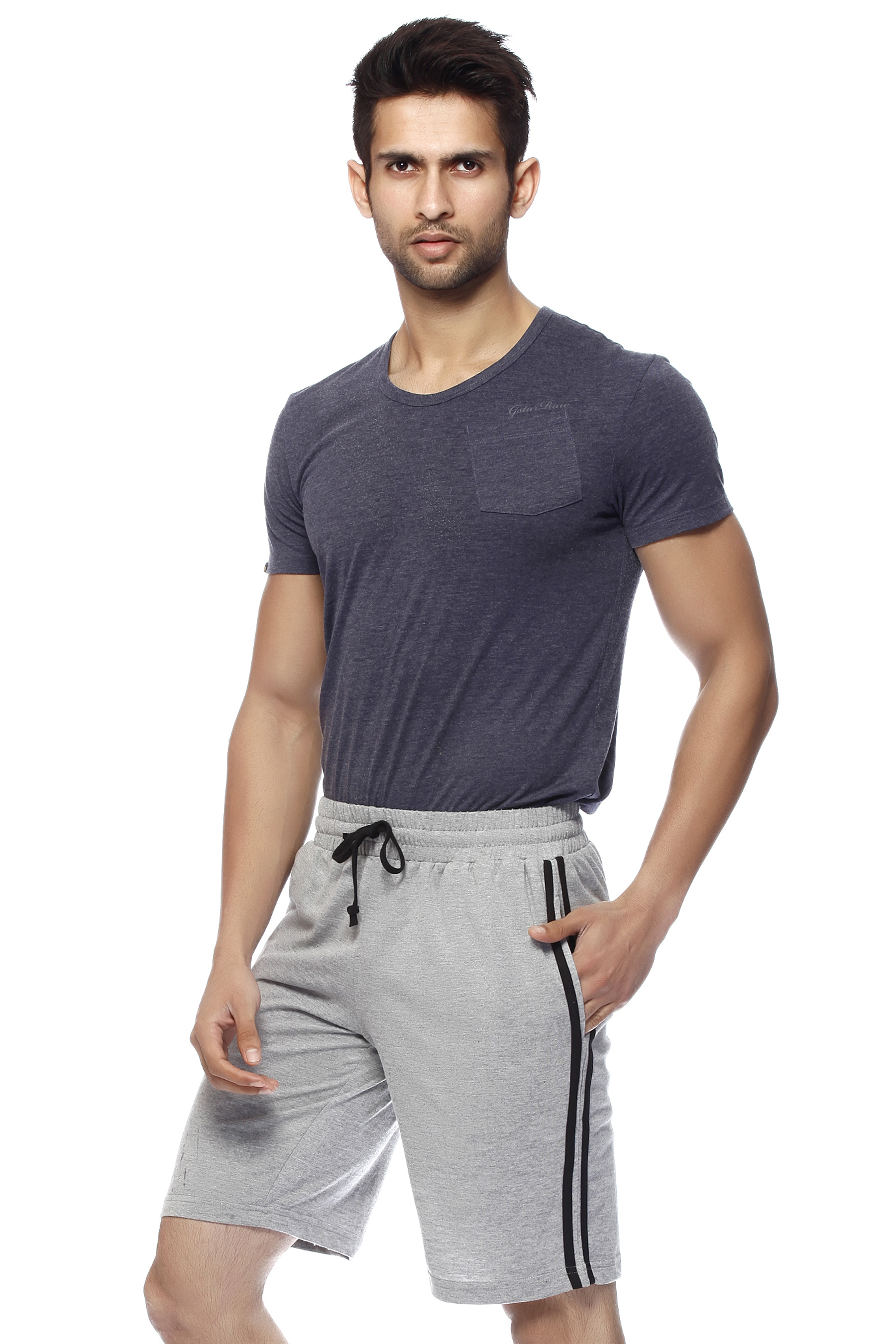 Gritstones Grey/Black Shorts Men's T-Shirt