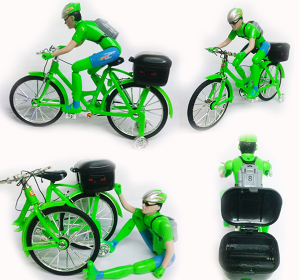 Green BBicycle Foldable Toy Battery Operated Musical Game Cycle Bike