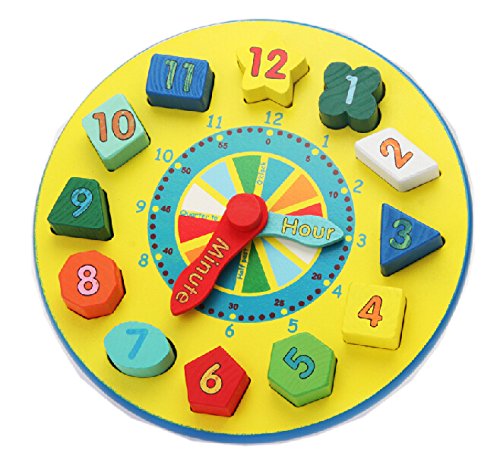 Buy and generic wooden ladybug pegs puzzle clock with movable hands for ages 3 kids online 