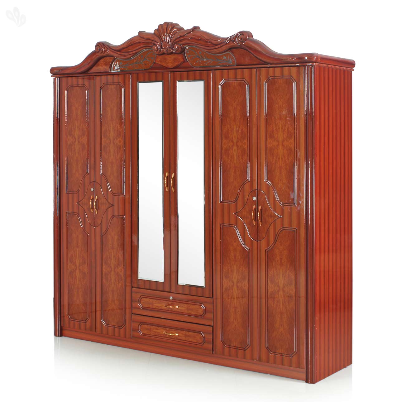 Buy Royal Oak Lotus Six-Door Wardrobe With Honey Brown Finish Online ...