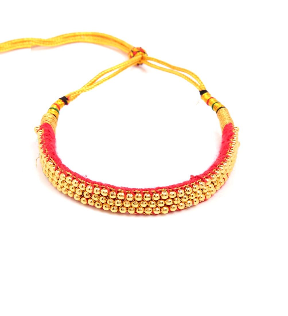 Buy Elegant gold ball studded choker set necklace by GoldNera Online
