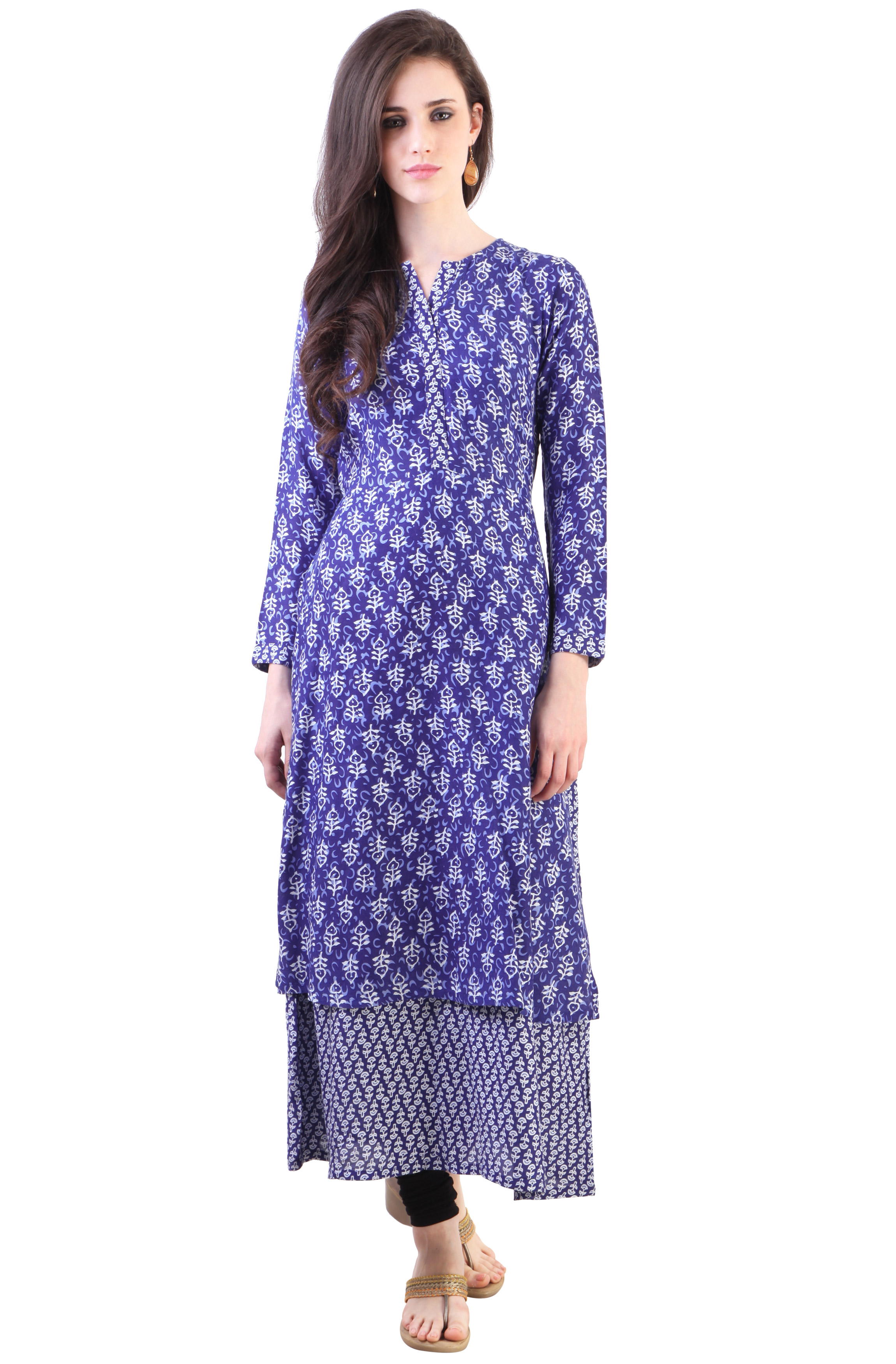 Buy Libas Blue Cotton Printed Kurta For Women Online ₹1024 from ShopClues